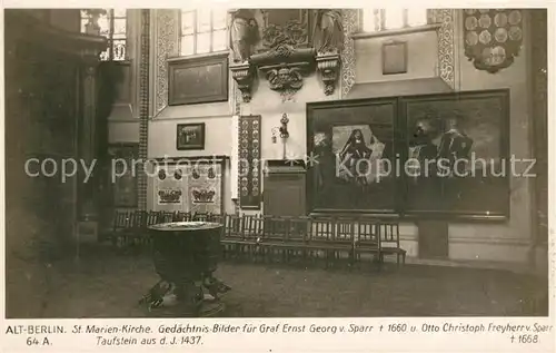 AK / Ansichtskarte Berlin St. Marien Kirche Taufstein von 1437 Berlin