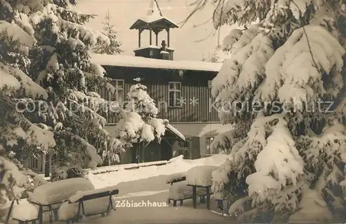 AK / Ansichtskarte Auerbach_Vogtland Zoebischhaus Winter Auerbach_Vogtland