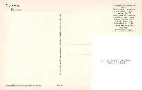 AK / Ansichtskarte Meissen_Elbe_Sachsen Rathaus Meissen_Elbe_Sachsen