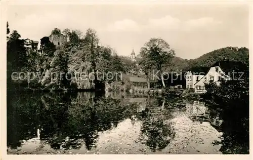 AK / Ansichtskarte Tharandt Schlossteich Ruine Tharandt