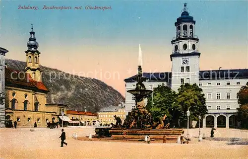AK / Ansichtskarte Salzburg_Oesterreich Residenzplatz Glockenspiel Salzburg_Oesterreich
