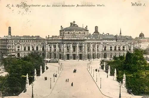 AK / Ansichtskarte Wien Hof Burgtheater Statuen historischer Persoenlichkeiten Wien