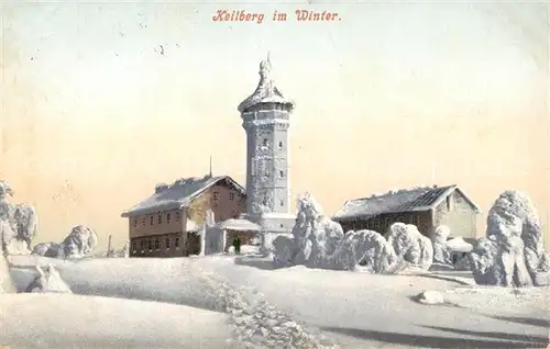 AK / Ansichtskarte Keilberg_Erzgebirge Kaiser Franz Josefs Aussichtsturm Winter Keilberg Erzgebirge