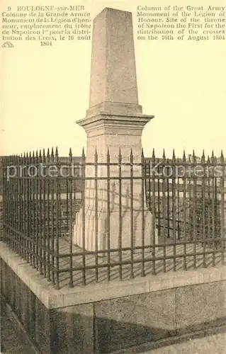 AK / Ansichtskarte Boulogne sur Mer Kriegerdenkmal Boulogne sur Mer