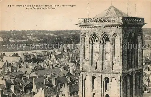 AK / Ansichtskarte Tours_Indre et Loire Tour Charlemagne Coteau de la Loire Tours Indre et Loire