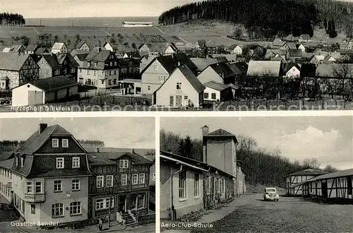 AK / Ansichtskarte Hirzenhain_Eschenburg Aero Club Schule Gasthof Bonder  Hirzenhain Eschenburg