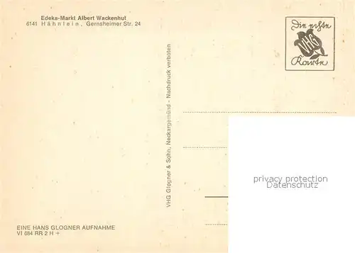 AK / Ansichtskarte Haehnlein Edeka Markt Haehnlein