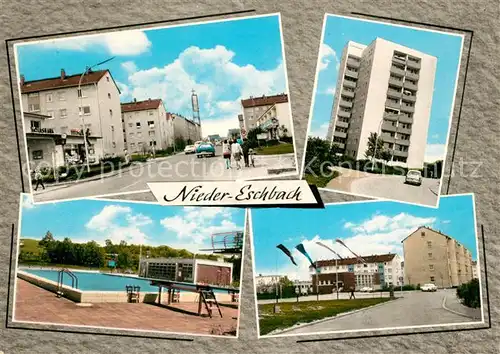 AK / Ansichtskarte Nieder Eschbach Hochhaus Schwimmbad Nieder Eschbach