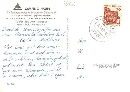 AK / Ansichtskarte Kirchzell Camping Haupt Kirchzell