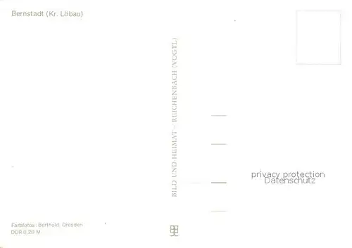 AK / Ansichtskarte Bernstadt_Loebau Teilansicht Partie am Fluss Marktplatz Brunnen Bernstadt_Loebau