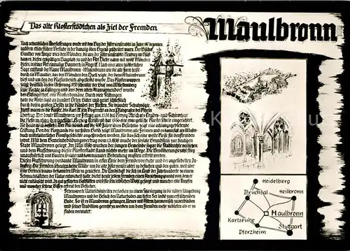 AK / Ansichtskarte Maulbronn Altes Klosterstaedtchen Geschichte Maulbronn