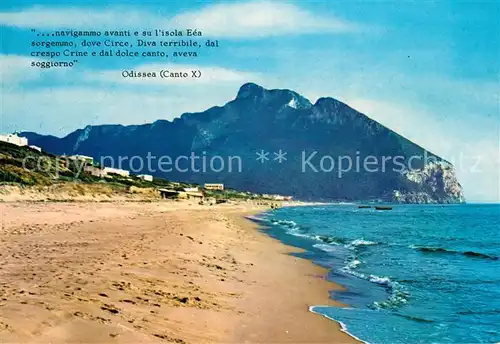 AK / Ansichtskarte San_Felice_Circeo Isola Eea Profilo della Maga Circe Spiaggia Strand San_Felice_Circeo