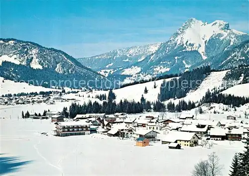 AK / Ansichtskarte Haldensee Winterpanorama Tannheimer Tal Blick auf Graen und Aggenstein Allgaeuer Alpen Haldensee