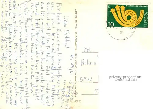 AK / Ansichtskarte Heimbach_Eifel Stadtbild mit Burg Uferpartie an der Rur Heimbach Eifel