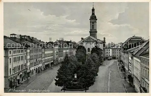 AK / Ansichtskarte Traunstein_Oberbayern Hindenburgplatz Traunstein_Oberbayern