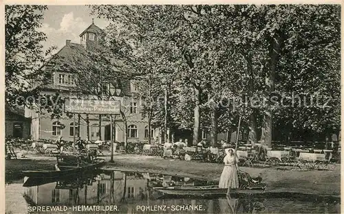 AK / Ansichtskarte Luebbenau_Spreewald Pohlenz Schaenke Wasserstrasse Kahn Spreewald Heimatbilder Luebbenau Spreewald