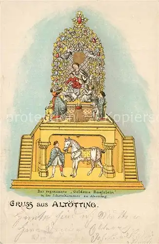 AK / Ansichtskarte Altoetting Das sogenannte Goldene Roesslein in der Schatzkammer Kuenstlerkarte Altoetting