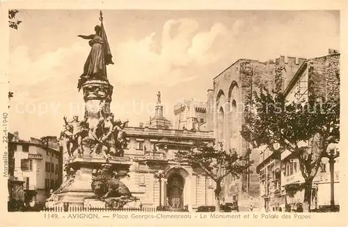 AK / Ansichtskarte Avignon_Vaucluse Place Georges Clemenceau Monument Palais des Papes Avignon Vaucluse