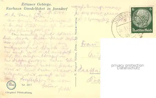 AK / Ansichtskarte Jonsdorf Kurhaus Gondelfahrt Jonsdorf