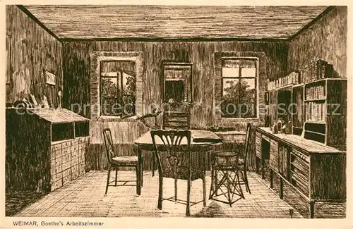 AK / Ansichtskarte Weimar_Thueringen Goethes Arbeitszimmer Weimar Thueringen