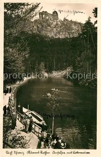 AK / Ansichtskarte Rathen_Saechsische Schweiz Amselsee Lokomotive Rathen Saechsische Schweiz