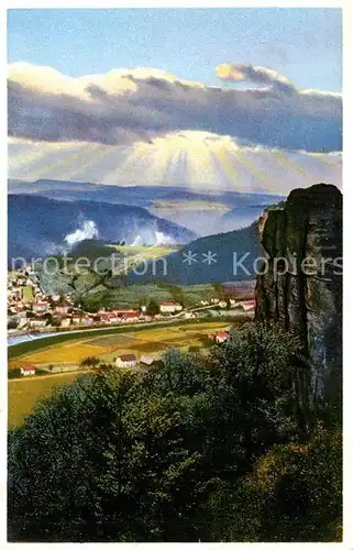 AK / Ansichtskarte Koenigstein_Saechsische_Schweiz Blick vom Lilienstein Koenigstein_Saechsische