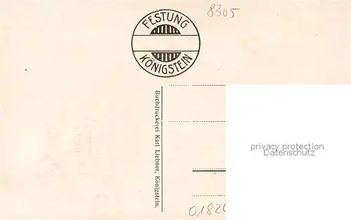 AK / Ansichtskarte Koenigstein_Saechsische_Schweiz Pagenbett Festung Koenigstein_Saechsische