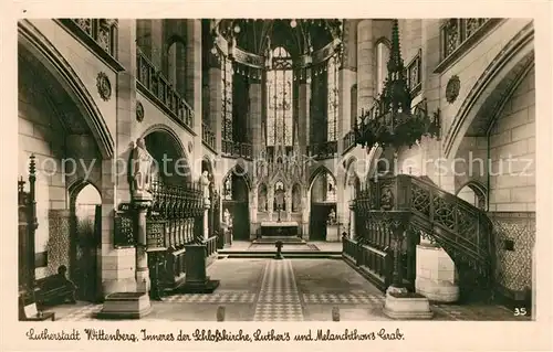 AK / Ansichtskarte Wittenberg_Lutherstadt Schlosskirche Luther Melanchton Grab Wittenberg_Lutherstadt