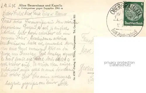AK / Ansichtskarte Untergrainau Altes Bauernhaus Kapelle  Untergrainau