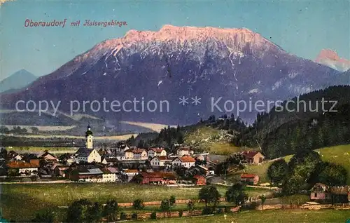 AK / Ansichtskarte Oberaudorf Panorama Kirche Kaisergebirge Oberaudorf