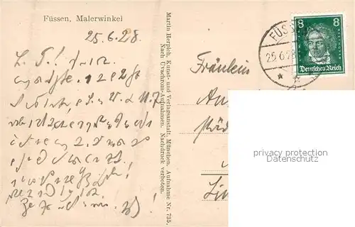 AK / Ansichtskarte Fuessen_Allgaeu Malerwinkel Fuessen Allgaeu