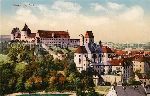 AK / Ansichtskarte Fuessen_Allgaeu Schloss Stadtansicht Fuessen Allgaeu