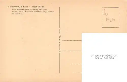 AK / Ansichtskarte Fuessen_Allgaeu Messnerhaus Fuessen Allgaeu