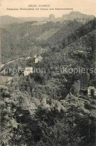 AK / Ansichtskarte Schandau_Bad Kirnitzschtal Ostrau Schrammsteine Schandau_Bad
