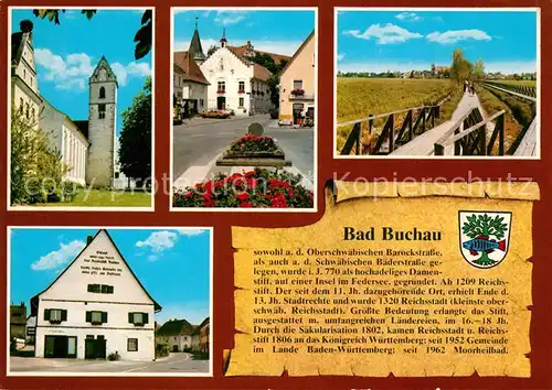 AK / Ansichtskarte Bad_Buchau_Federsee Stiftskirche  Rathaus Marktplatz Reichsstift Bad_Buchau_Federsee