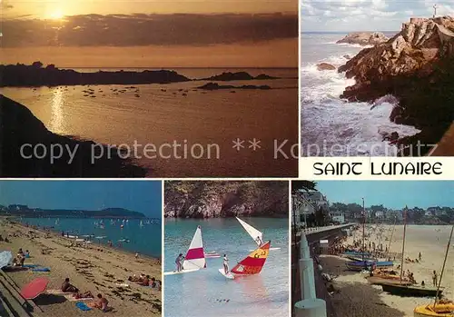 AK / Ansichtskarte Saint Lunaire Strand Surfer Abendstimmung Saint Lunaire