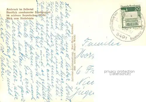 AK / Ansichtskarte Arnbruck Blick vom Riedelstein Arnbruck