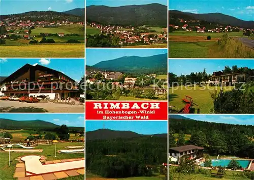 AK / Ansichtskarte Rimbach_Bayrischer_Wald Panroamen Minigolfplatz Freibad Hotel Bayrischer Hof Rimbach_Bayrischer_Wald