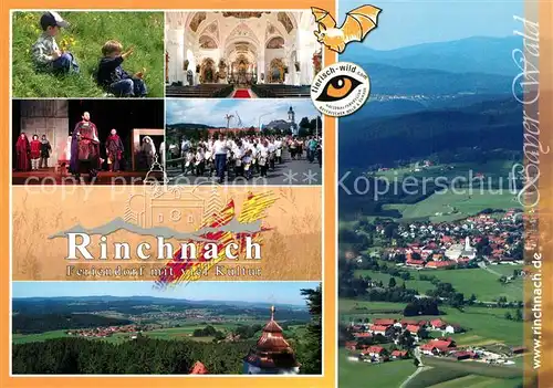 AK / Ansichtskarte Rinchnach Kirche Altarraum Panorama Festzug Theaterauffuehrung Rinchnach