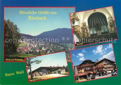 AK / Ansichtskarte Rimbach_Bayrischer_Wald Panorama Berghaus Hoher Bogen Bayrischer Hof Kirche Rimbach_Bayrischer_Wald