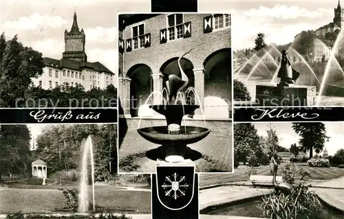 AK / Ansichtskarte Kleve Schloss Brunnen Park Kleve