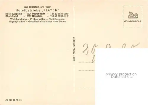 AK / Ansichtskarte Nierstein_Rhein Martinskirche Rheinpartie Marktplatz Panorama Museum Nierstein_Rhein