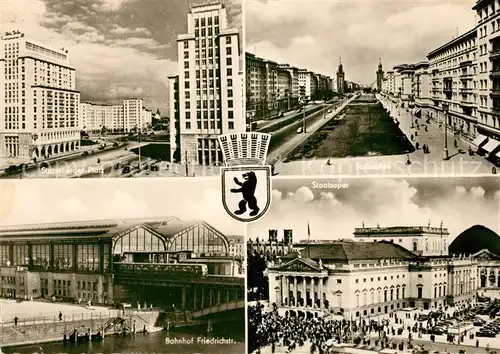 AK / Ansichtskarte Berlin Strausberger PLatz Stalinallee Bahnhof Friedrichstrasse Staatsoper Berlin