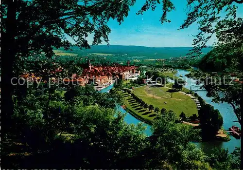 AK / Ansichtskarte Hannoversch_Muenden Blick auf die Stadt Zusammenfluss Werra und Fulda Hannoversch Muenden