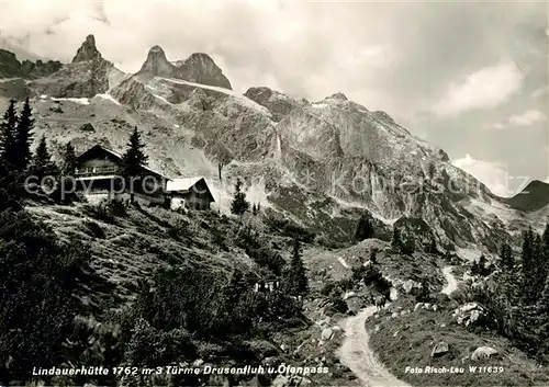 AK / Ansichtskarte Lindauerhuette Drei Tuerme Drusenfluh Ofenpass Lindauerhuette