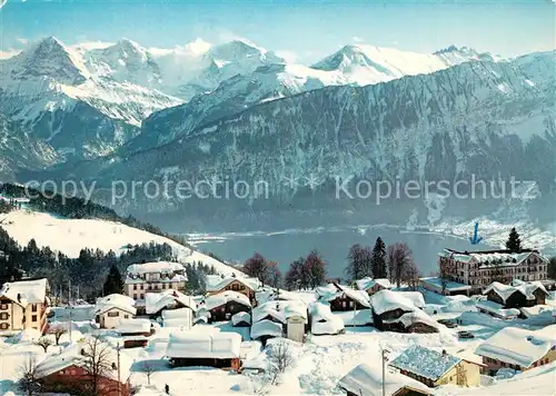 AK / Ansichtskarte Beatenberg Winterlandschaft Eiger Moench Jungfrau Sulegg Grat Thunersee Beatenberg