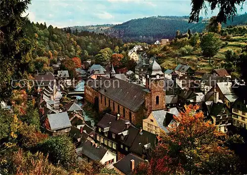 AK / Ansichtskarte Monschau Aukirche Stadtansicht Monschau