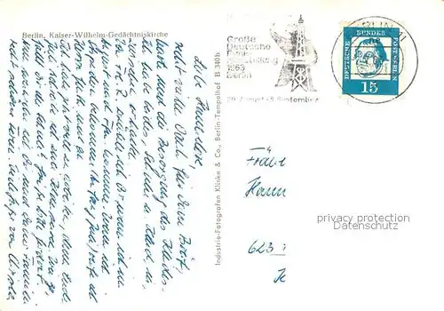 AK / Ansichtskarte Berlin Kaiser Wilhelm Gedaechtniskirche Berlin