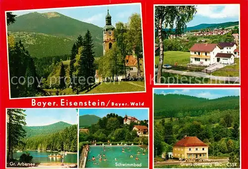 AK / Ansichtskarte Bayerisch_Eisenstein Grosser Arbersee Schwimmbad Grenzuebergang BRD CssR Bayerisch_Eisenstein