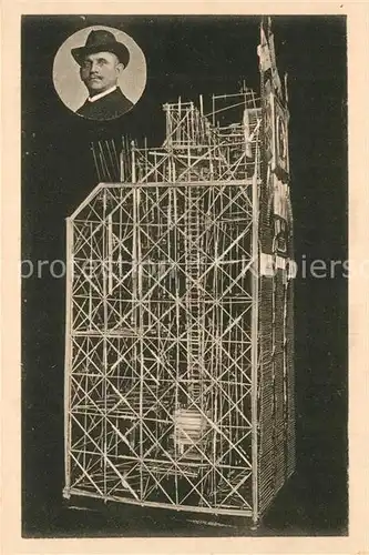 AK / Ansichtskarte Goslar Kunstuhr aus Strohhalmen gefertigt Portrait August Lehrke Goslar